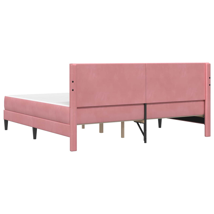 Bedframe met matras met hoofdeinde Roze 180 x 200 cm Fluweel