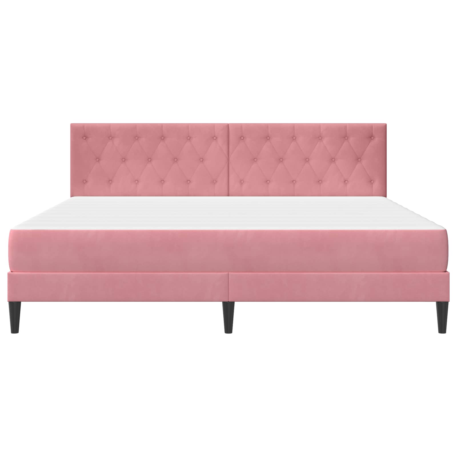 Bedframe met matras met hoofdeinde Roze 180 x 200 cm Fluweel