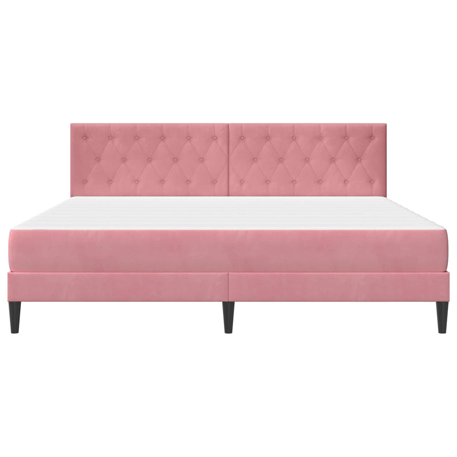 Bedframe met matras met hoofdeinde Roze 180 x 200 cm Fluweel