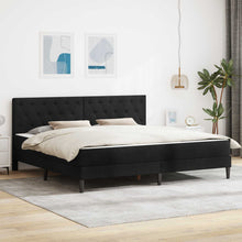 Bedframe met matras met hoofdeinde Zwart 180 x 200 cm Fluweel