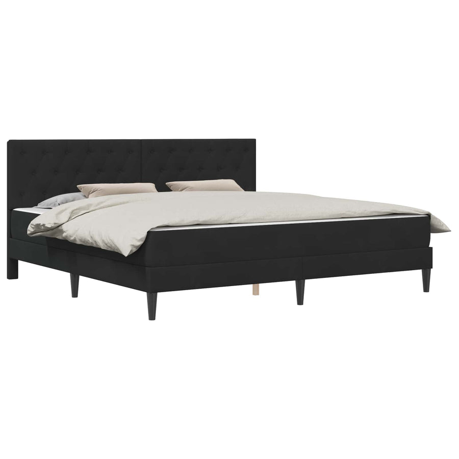 Bedframe met matras met hoofdeinde Zwart 180 x 200 cm Fluweel