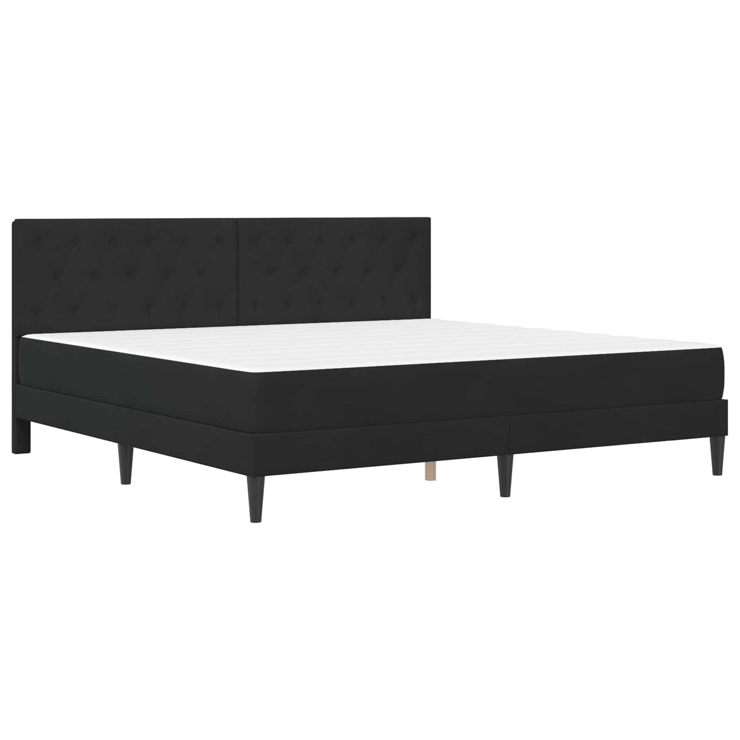 Bedframe met matras met hoofdeinde Zwart 180 x 200 cm Fluweel