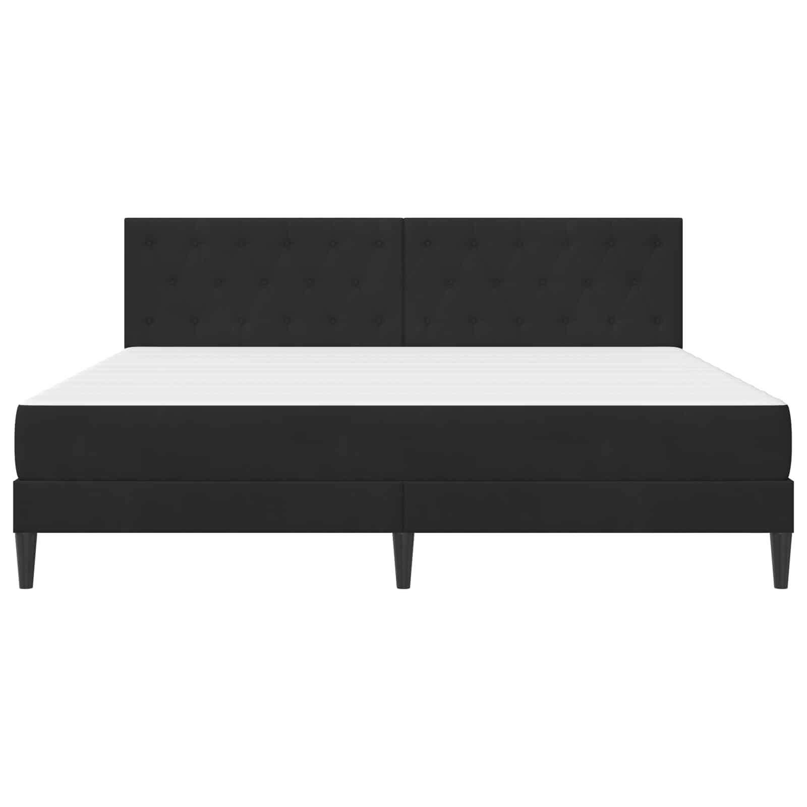 Bedframe met matras met hoofdeinde Zwart 180 x 200 cm Fluweel