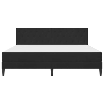 Bedframe met matras met hoofdeinde Zwart 180 x 200 cm Fluweel