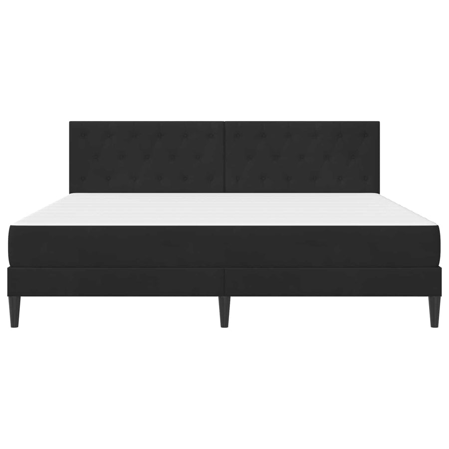 Bedframe met matras met hoofdeinde Zwart 180 x 200 cm Fluweel
