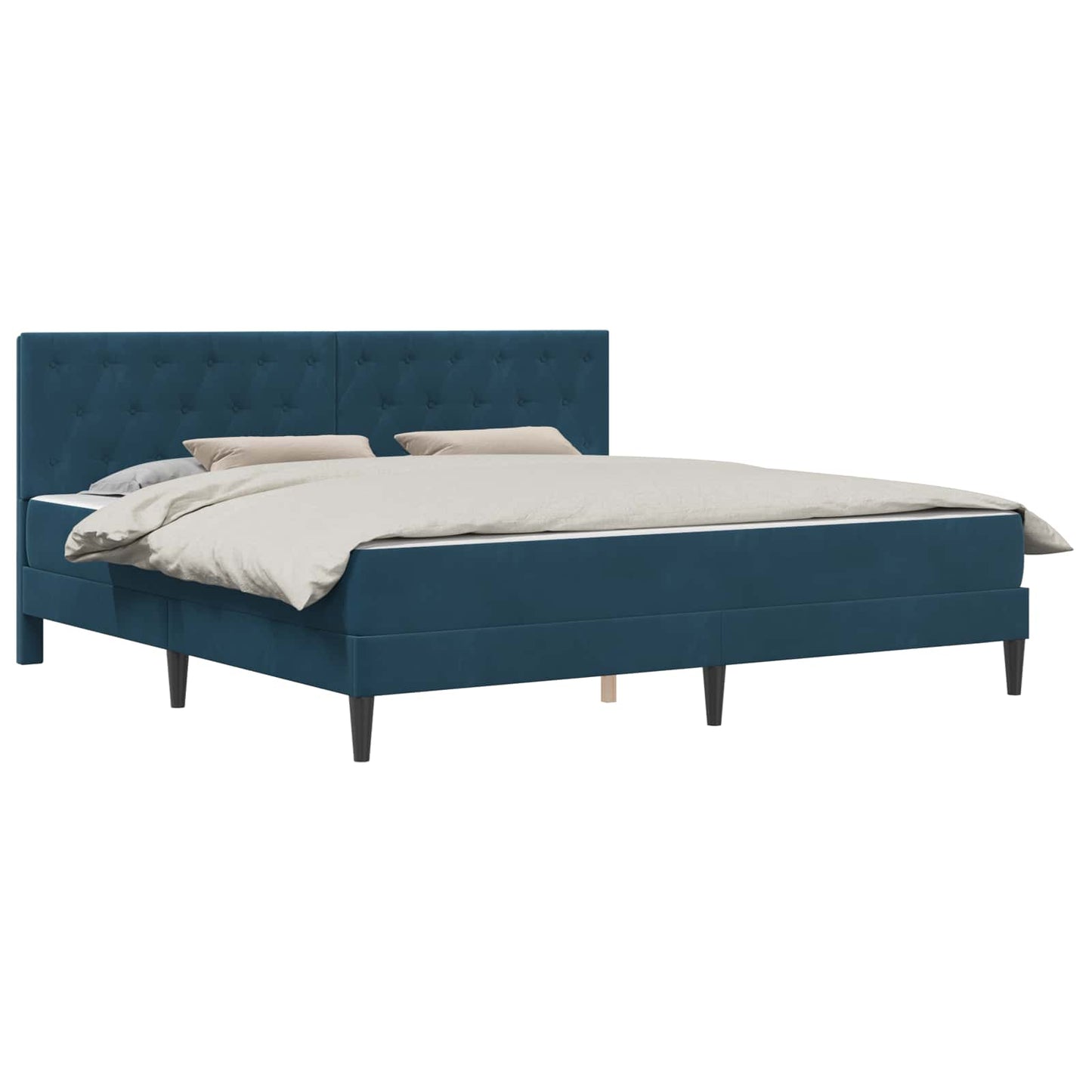 Bedframe met matras met hoofdeinde Blauw 180 x 200 cm Fluweel