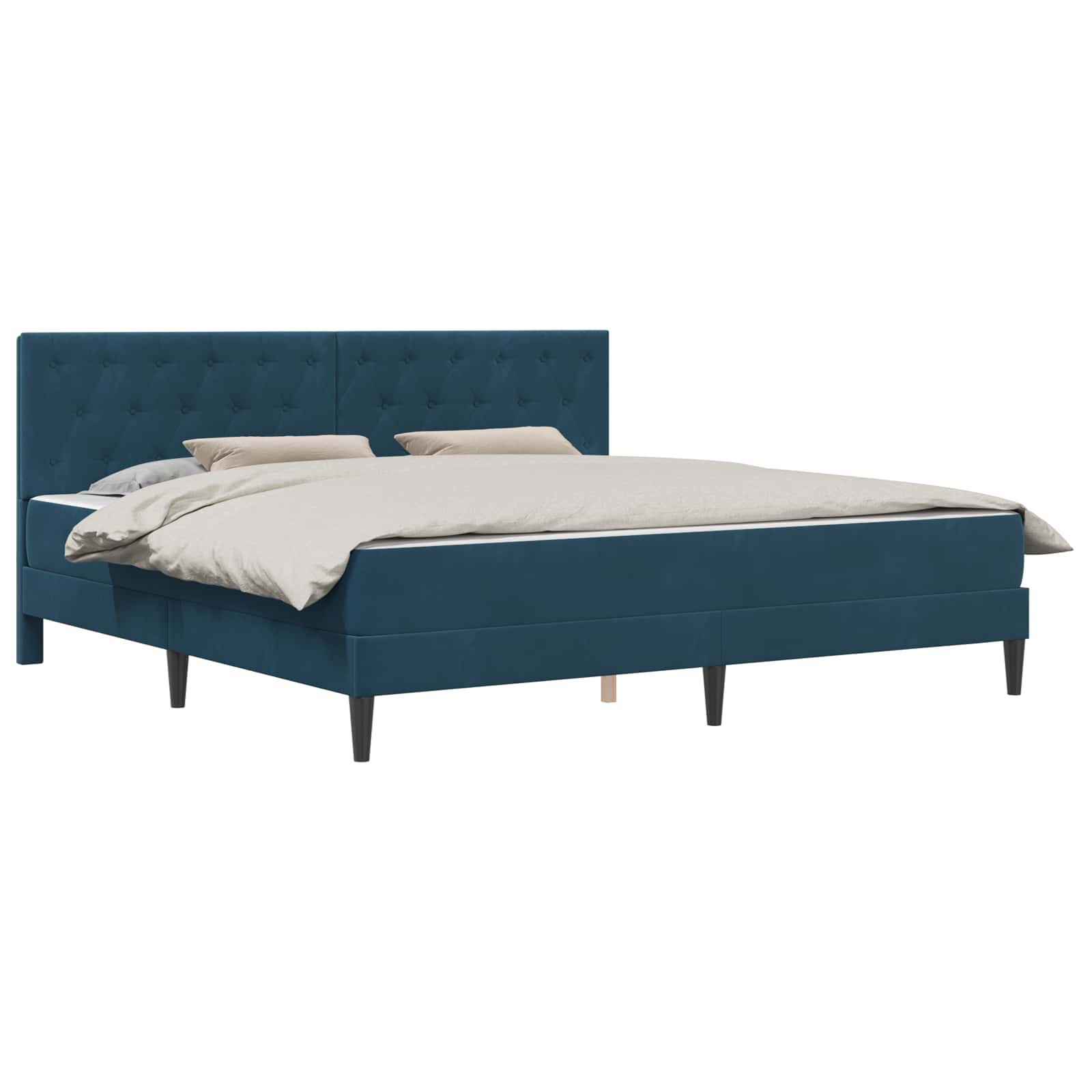 Bedframe met matras met hoofdeinde Blauw 180 x 200 cm Fluweel