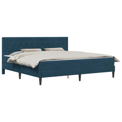 Bedframe met matras met hoofdeinde Blauw 180 x 200 cm Fluweel