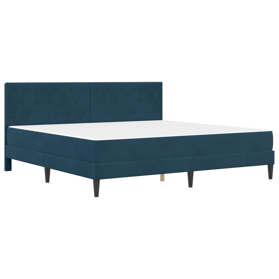 Bedframe met matras met hoofdeinde Blauw 180 x 200 cm Fluweel
