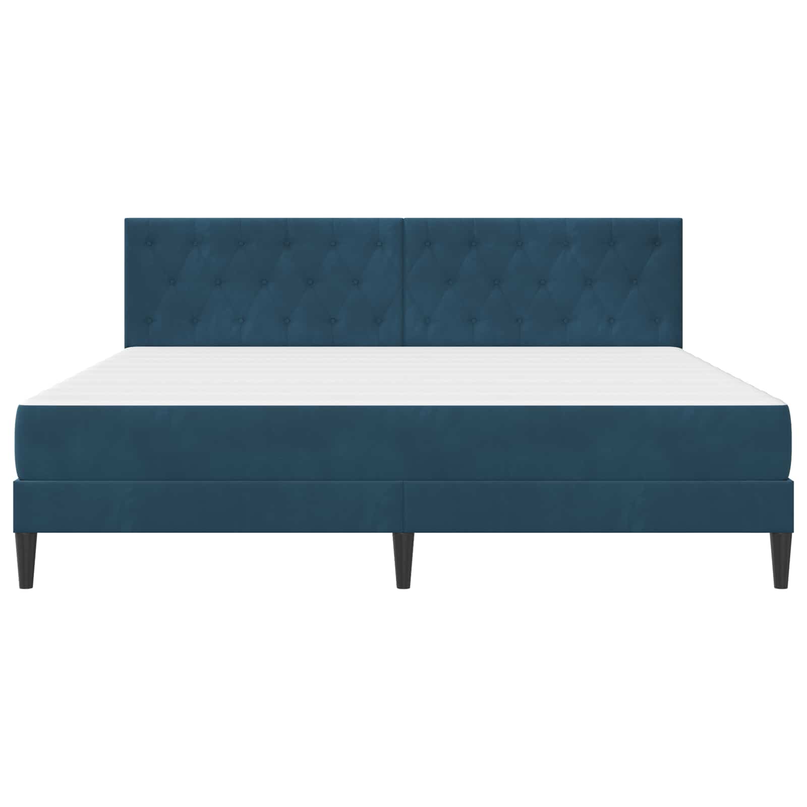 Bedframe met matras met hoofdeinde Blauw 180 x 200 cm Fluweel