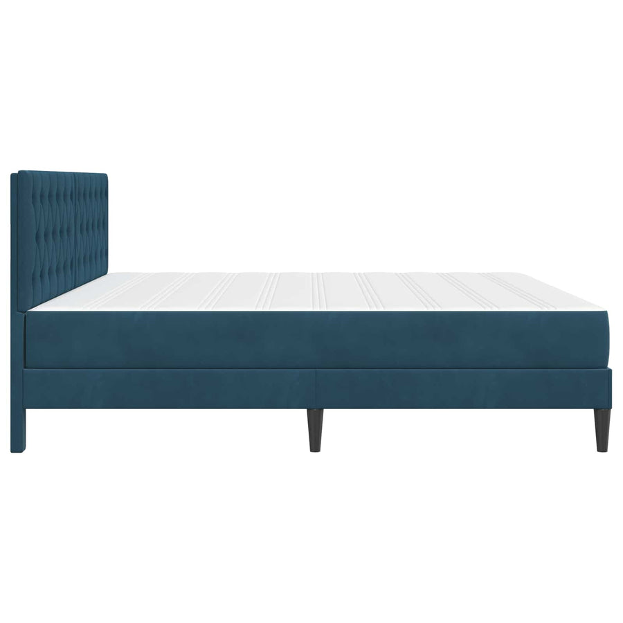 Bedframe met matras met hoofdeinde Blauw 180 x 200 cm Fluweel