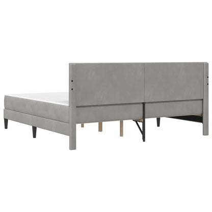Bedframe met matras Lichtgrijs 200 x 200 cm Fluweel