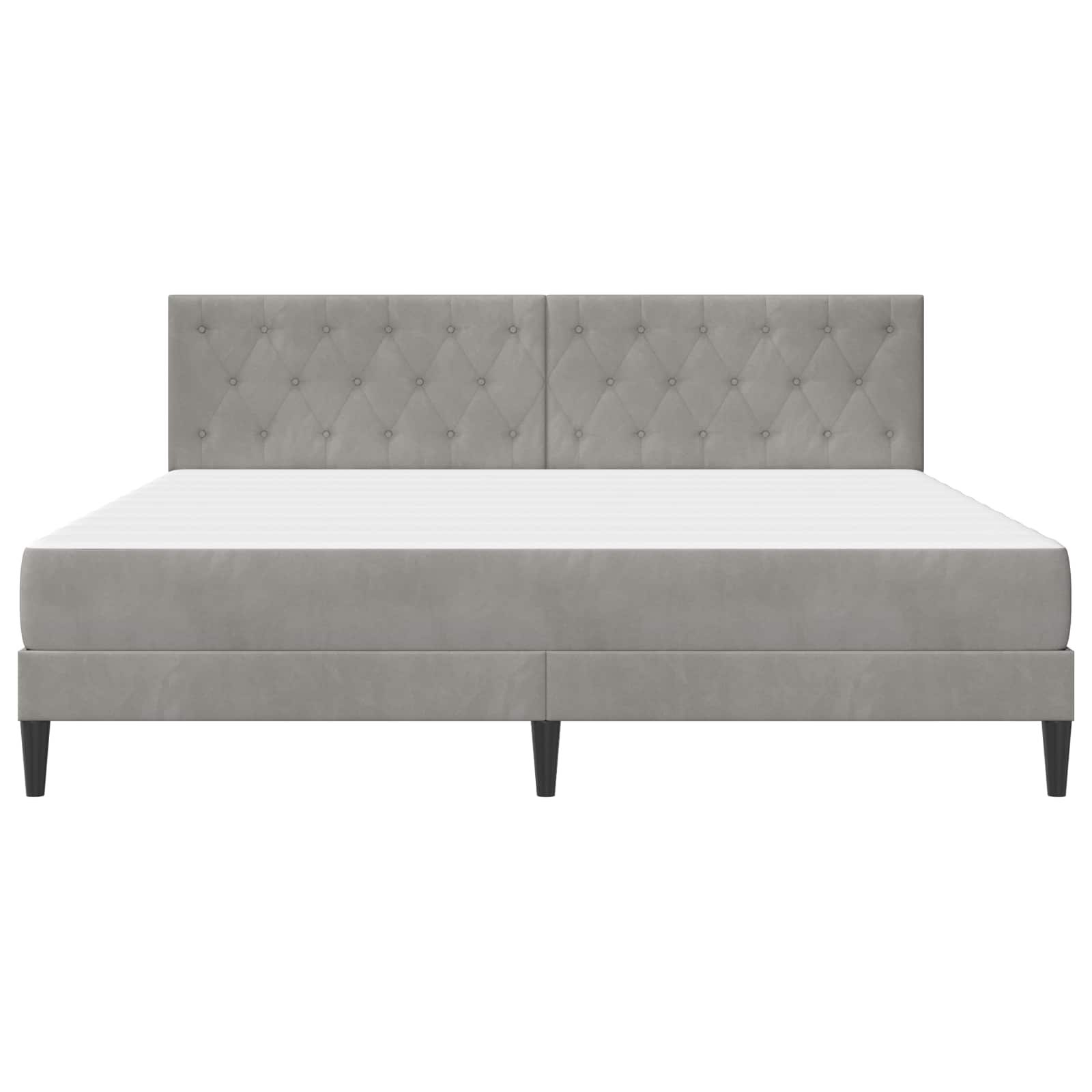 Bedframe met matras Lichtgrijs 200 x 200 cm Fluweel