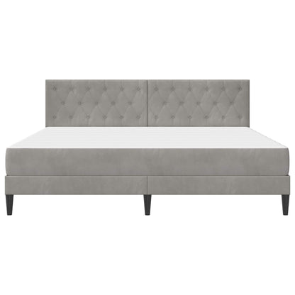 Bedframe met matras Lichtgrijs 200 x 200 cm Fluweel