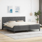 Bedframe met matras 200x200 cm donkergrijs fluweel