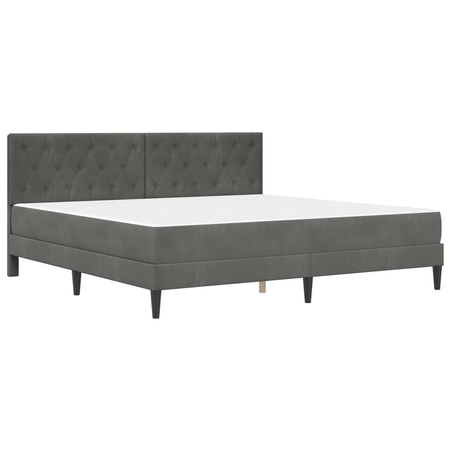 Bedframe met matras Donkergrijs 200 x 200 cm Fluweel