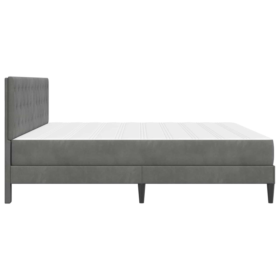 Bedframe met matras Donkergrijs 200 x 200 cm Fluweel