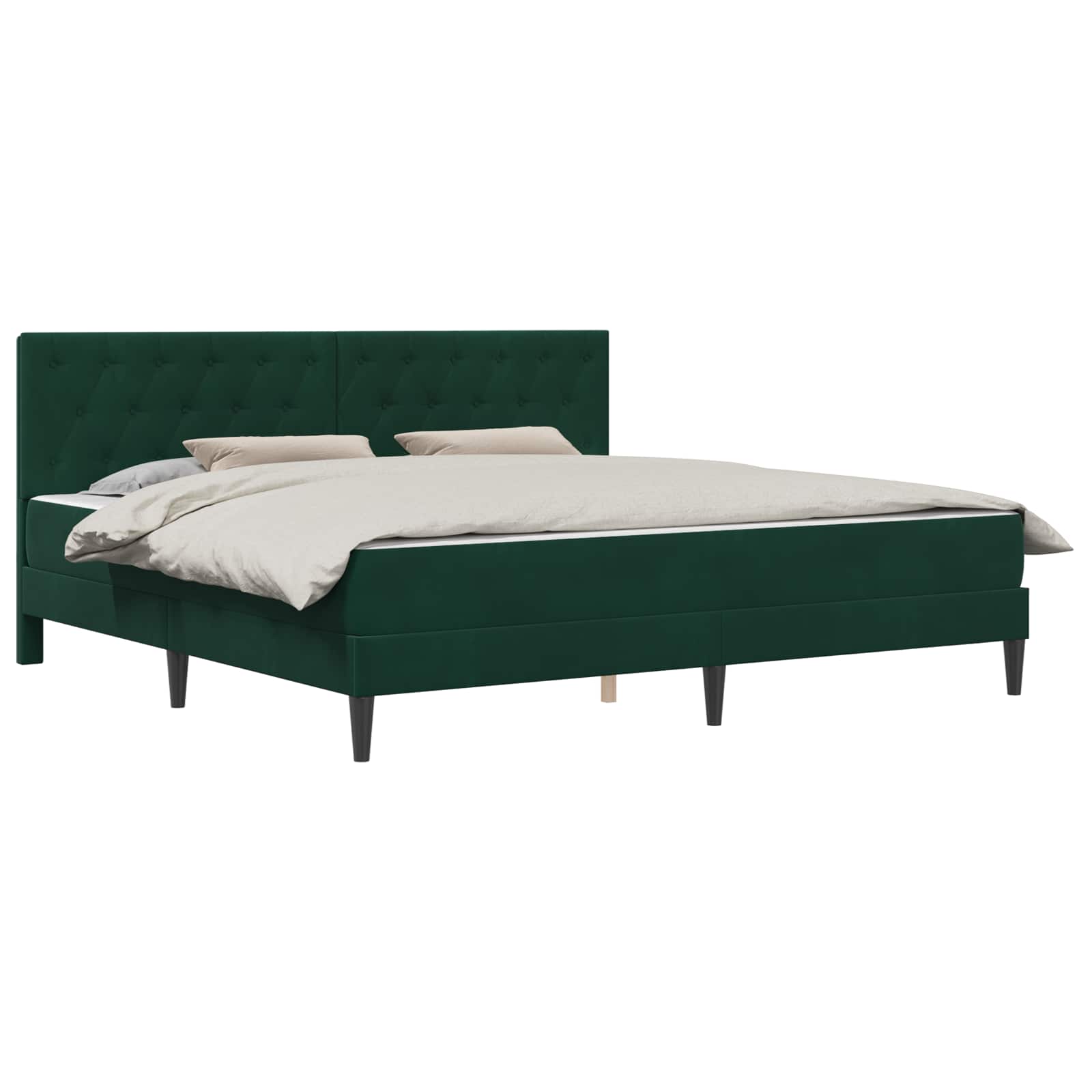 Bedframe met matras Donkergroen 200 x 200 cm Fluweel