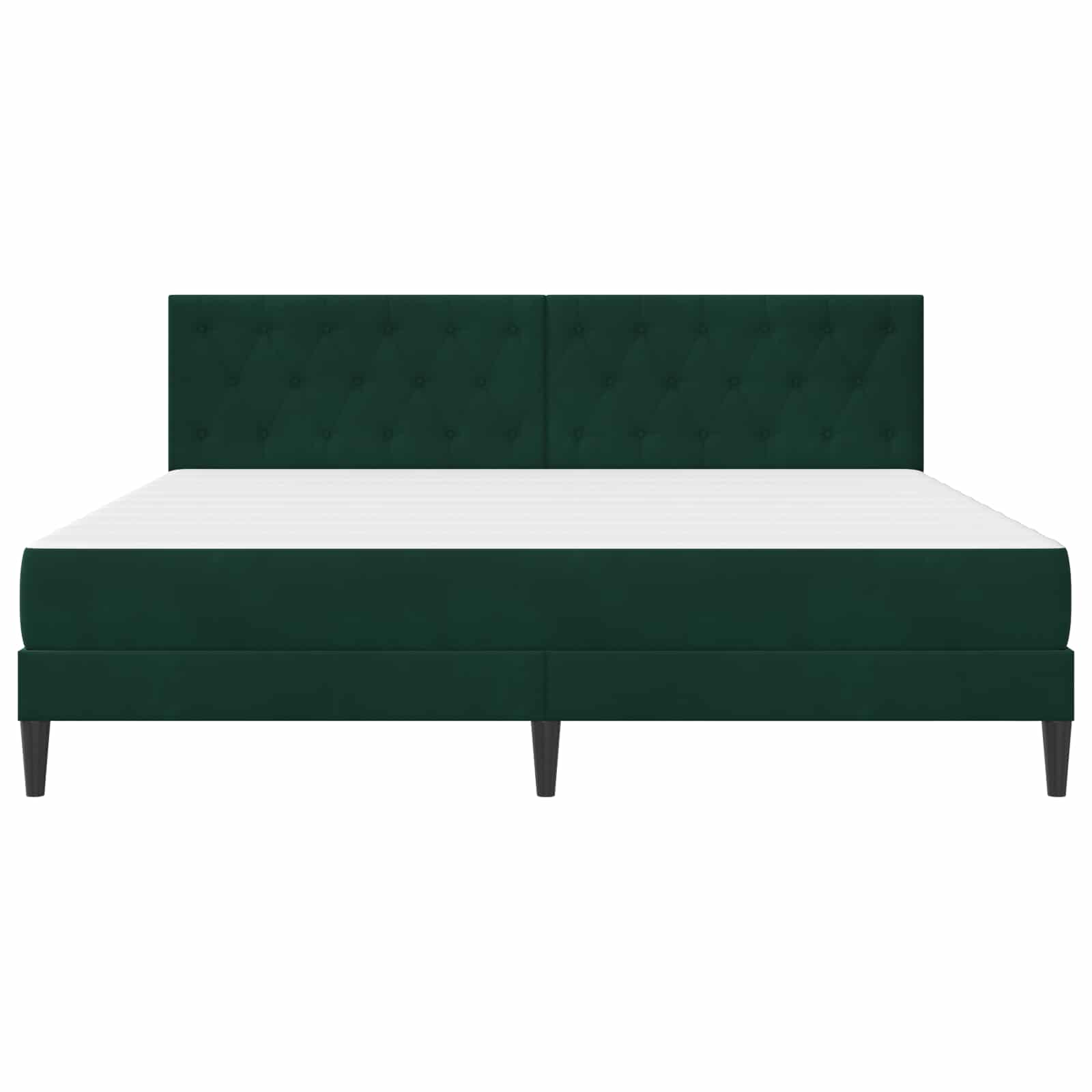 Bedframe met matras Donkergroen 200 x 200 cm Fluweel