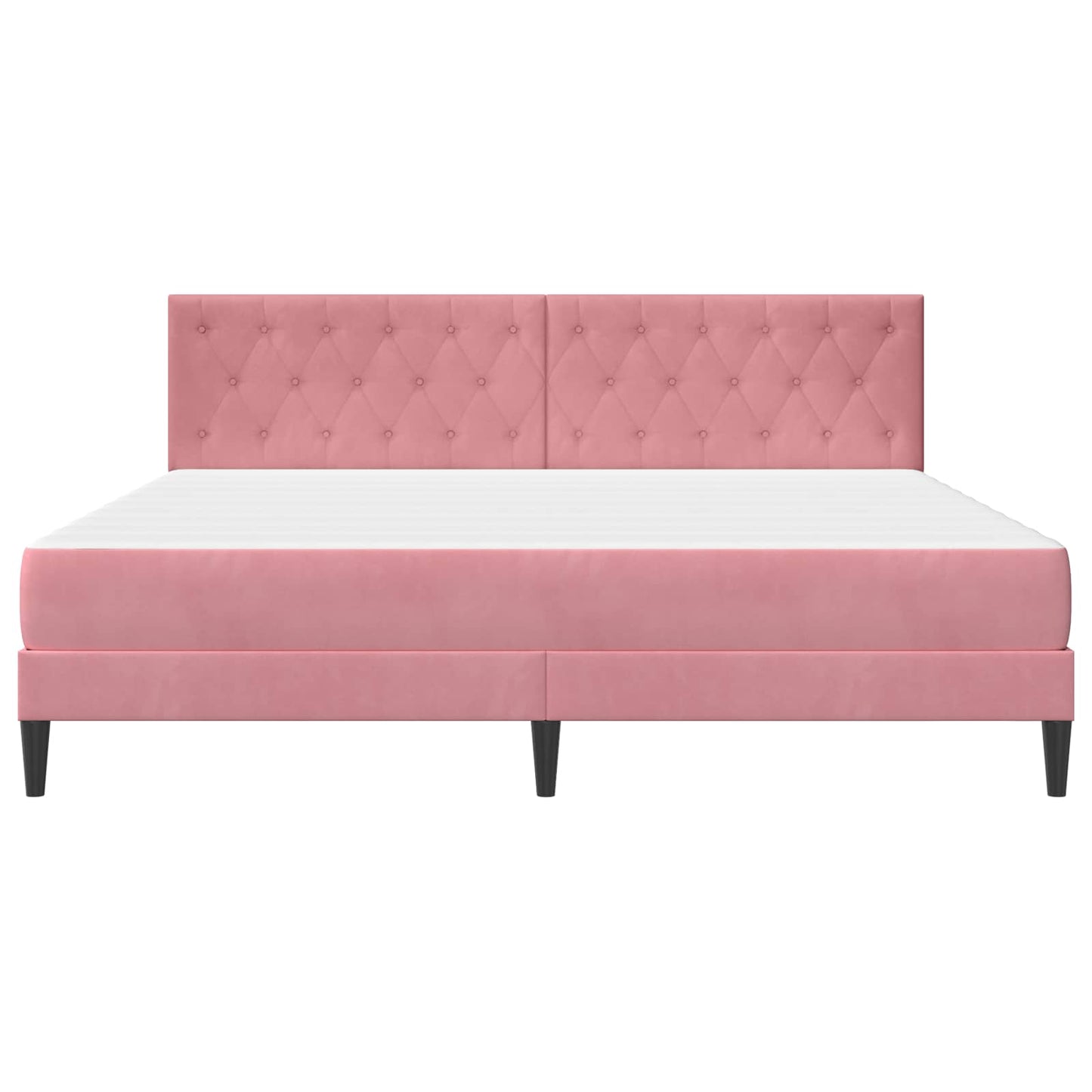 Bedframe met matras met hoofdeinde Roze 200 x 200 cm Fluweel