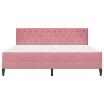 Bedframe met matras met hoofdeinde Roze 200 x 200 cm Fluweel