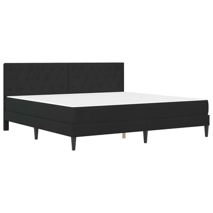 Bedframe met matras met hoofdeinde Zwart 200 x 200 cm Fluweel