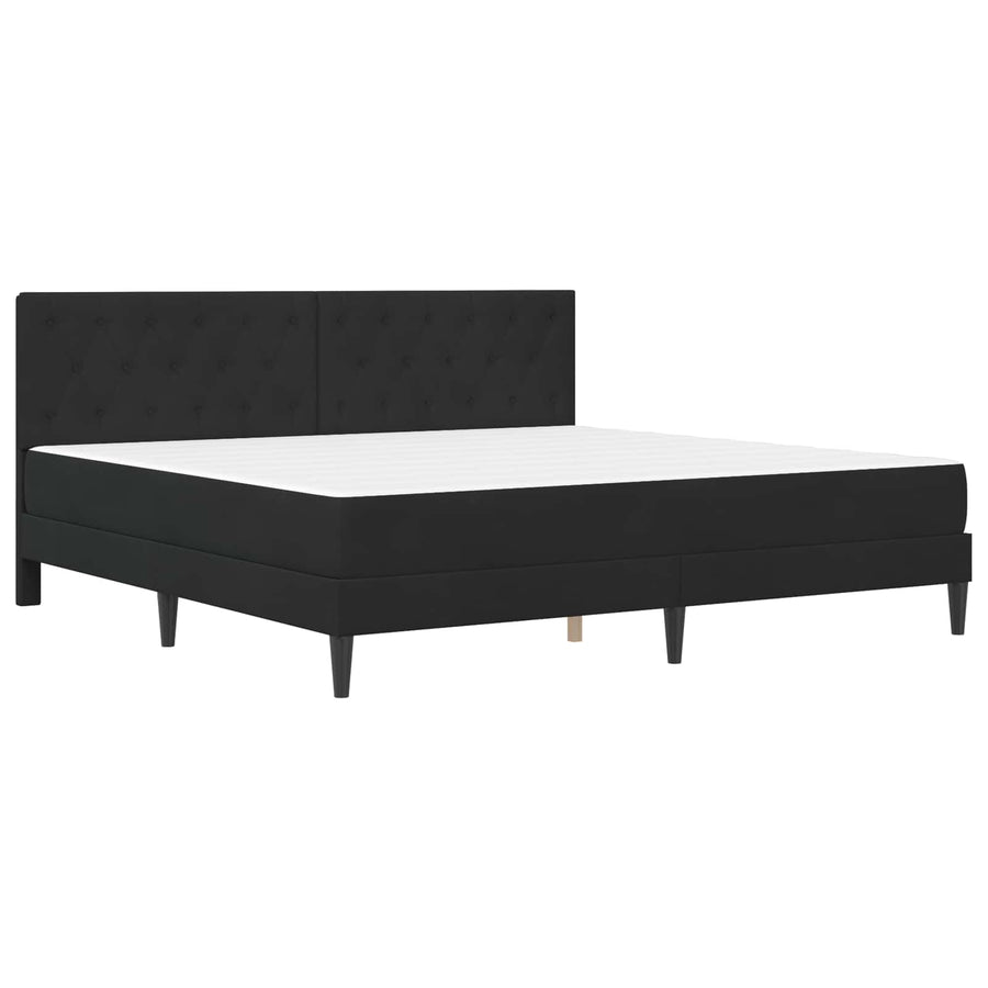 Bedframe met matras met hoofdeinde Zwart 200 x 200 cm Fluweel