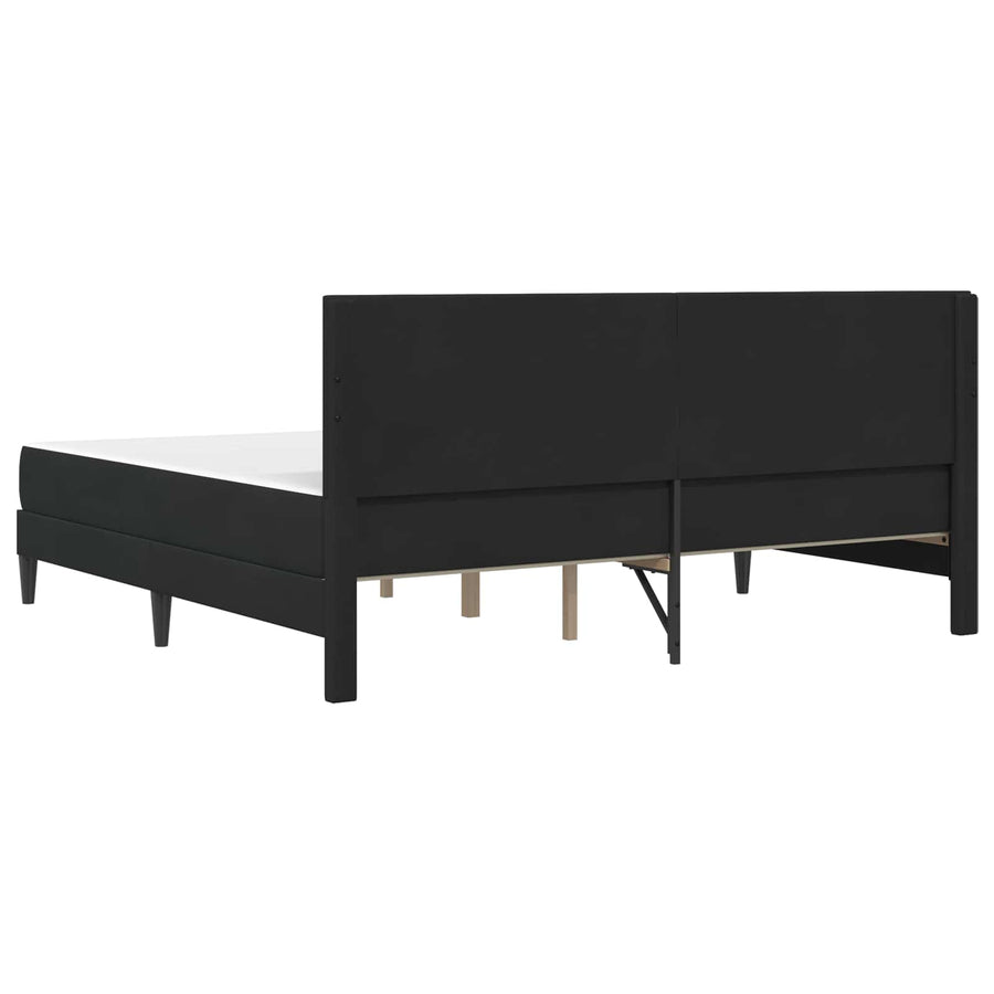 Bedframe met matras met hoofdeinde Zwart 200 x 200 cm Fluweel