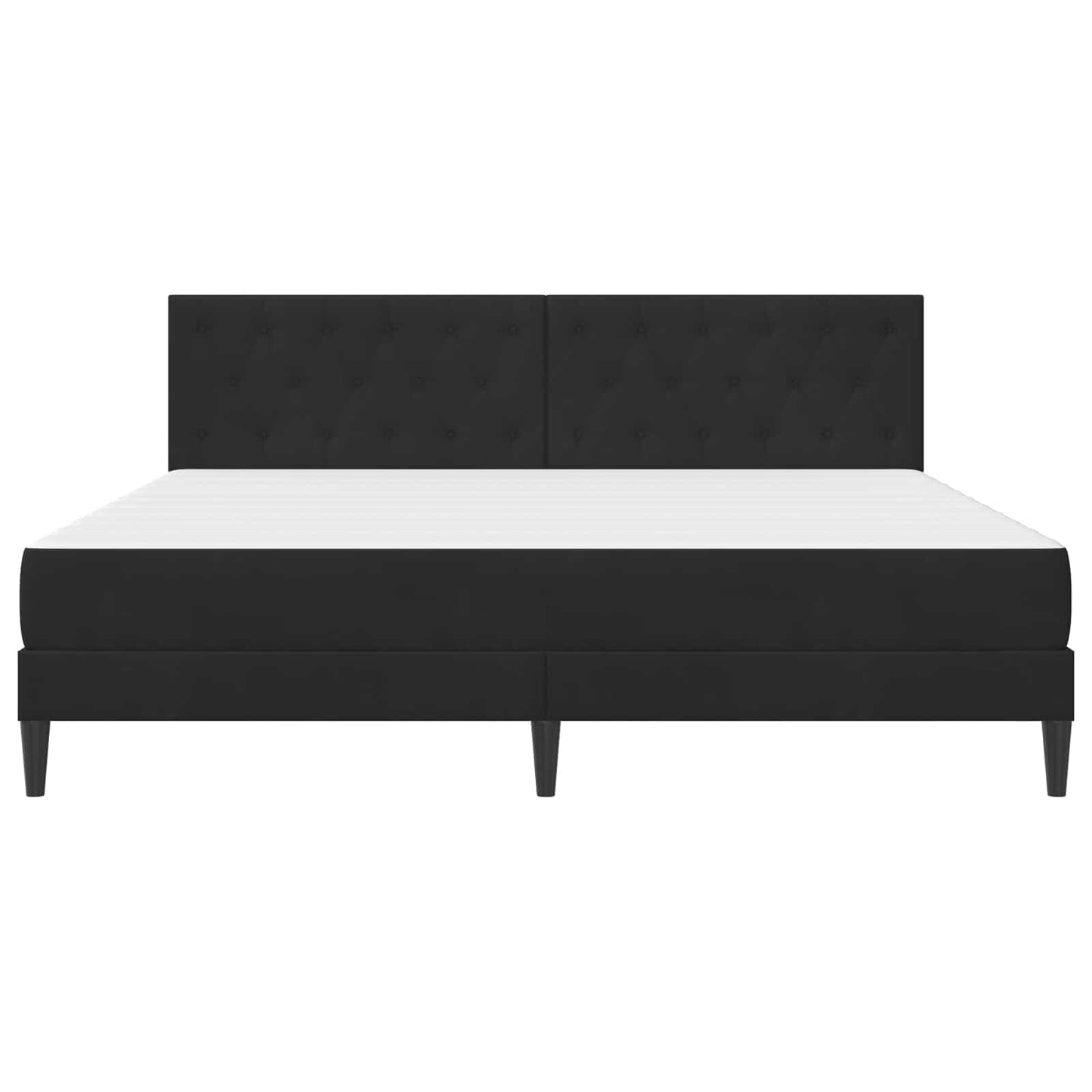 Bedframe met matras met hoofdeinde Zwart 200 x 200 cm Fluweel