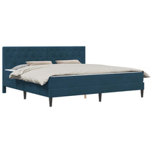 Bedframe met matras met hoofdeinde Blauw 200 x 200 cm Fluweel