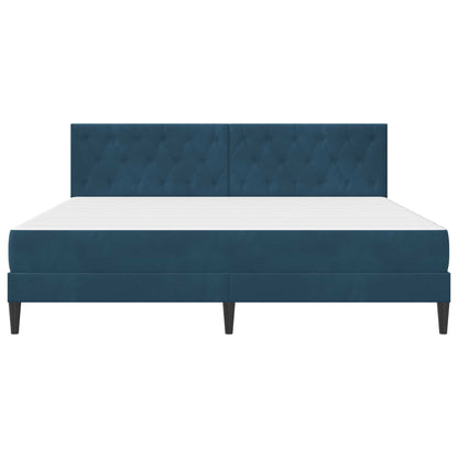 Bedframe met matras met hoofdeinde Blauw 200 x 200 cm Fluweel