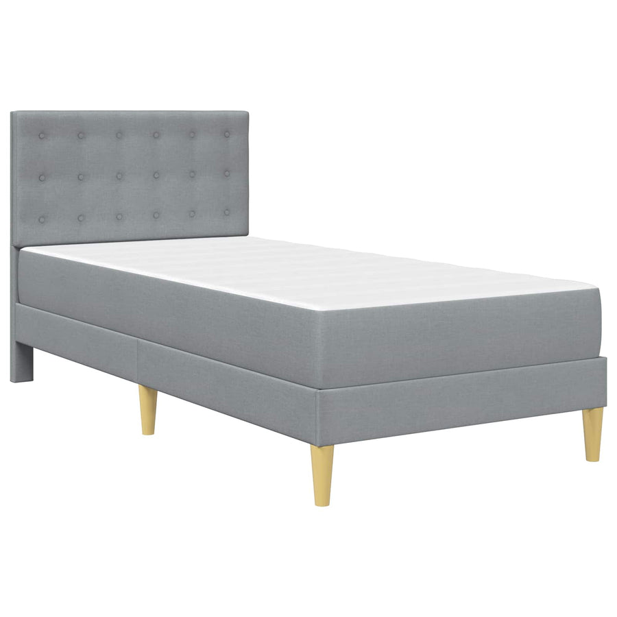 Bedframe met matras met hoofdeinde Lichtgrijs 80 x 200 cm Stof