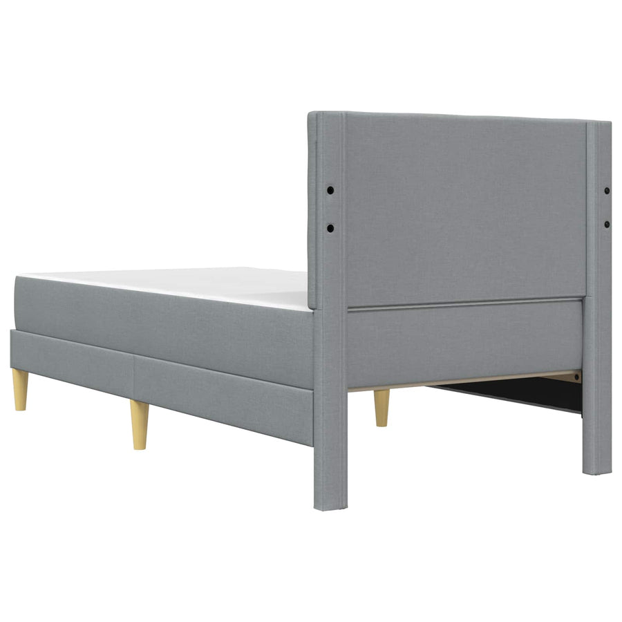 Bedframe met matras met hoofdeinde Lichtgrijs 80 x 200 cm Stof