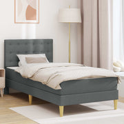Bed Frame with Mattress with Headboard Dark Grey 80 x 200 cm Fabric