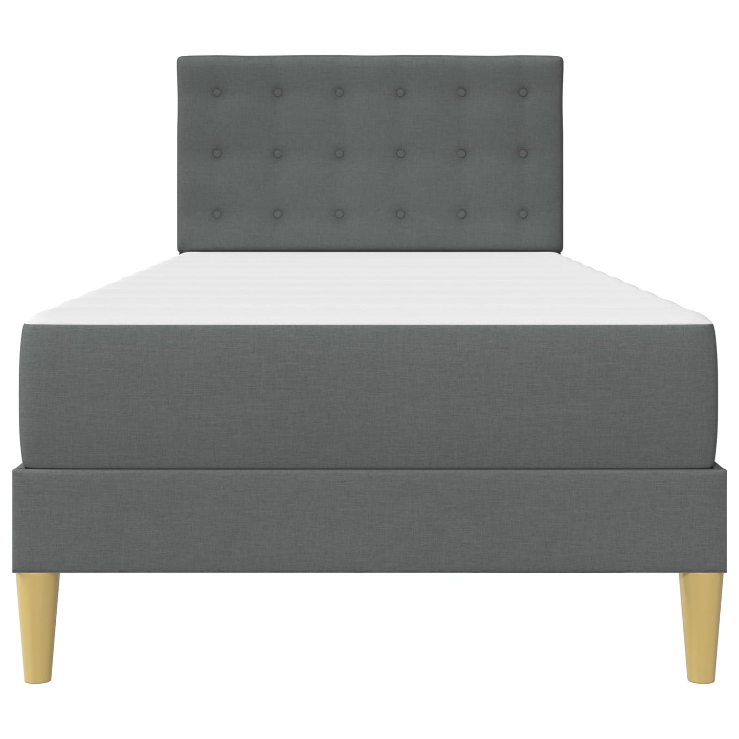 Bedframe met matras met hoofdeinde Donkergrijs 80 x 200 cm Stof