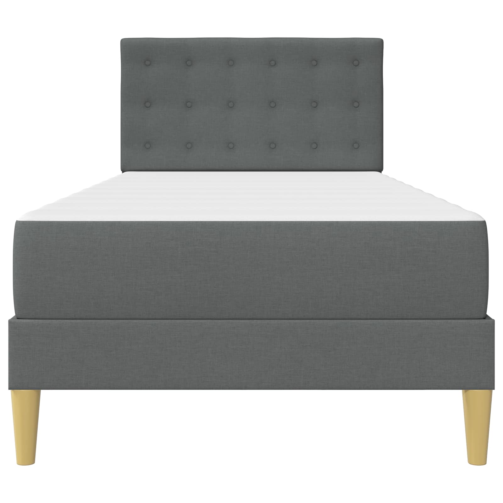 Bedframe met matras met hoofdeinde Donkergrijs 80 x 200 cm Stof