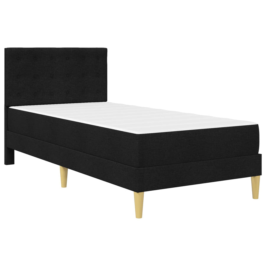 Bedframe met matras met hoofdeinde Zwart 80 x 200 cm Stof