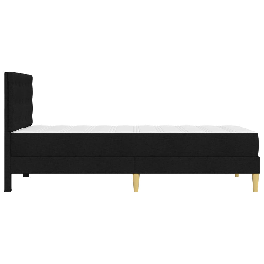 Bedframe met matras met hoofdeinde Zwart 80 x 200 cm Stof