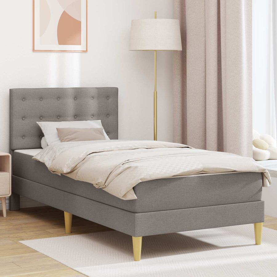 Bedframe met matras met hoofdeinde Taupe 80 x 200 cm Stof
