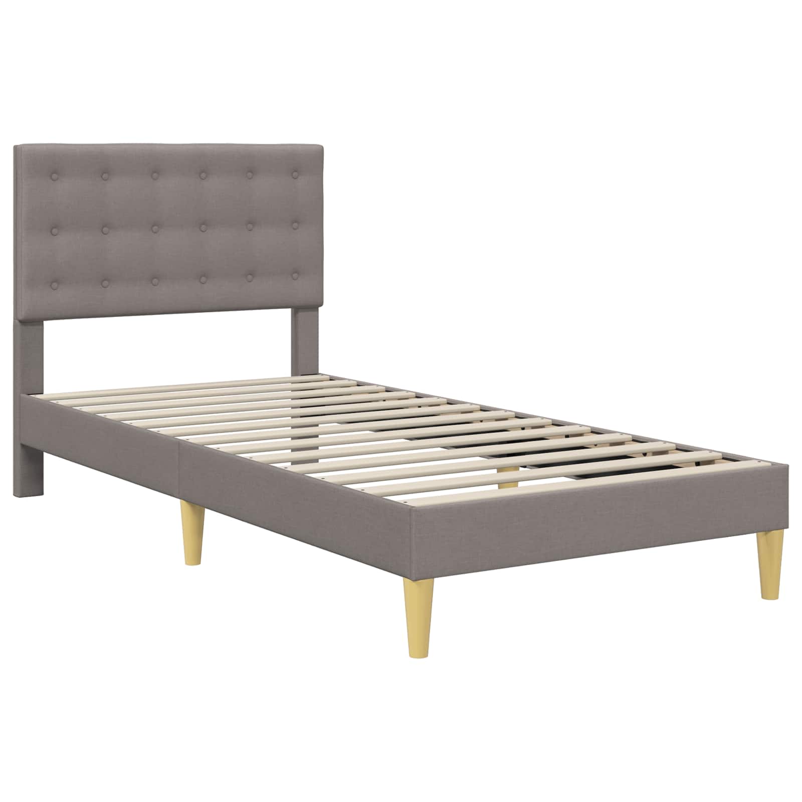Bedframe met matras met hoofdeinde Taupe 80 x 200 cm Stof