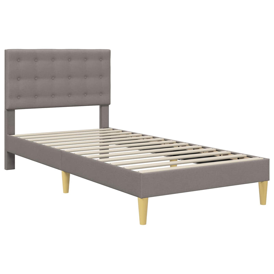 Bedframe met matras met hoofdeinde Taupe 80 x 200 cm Stof