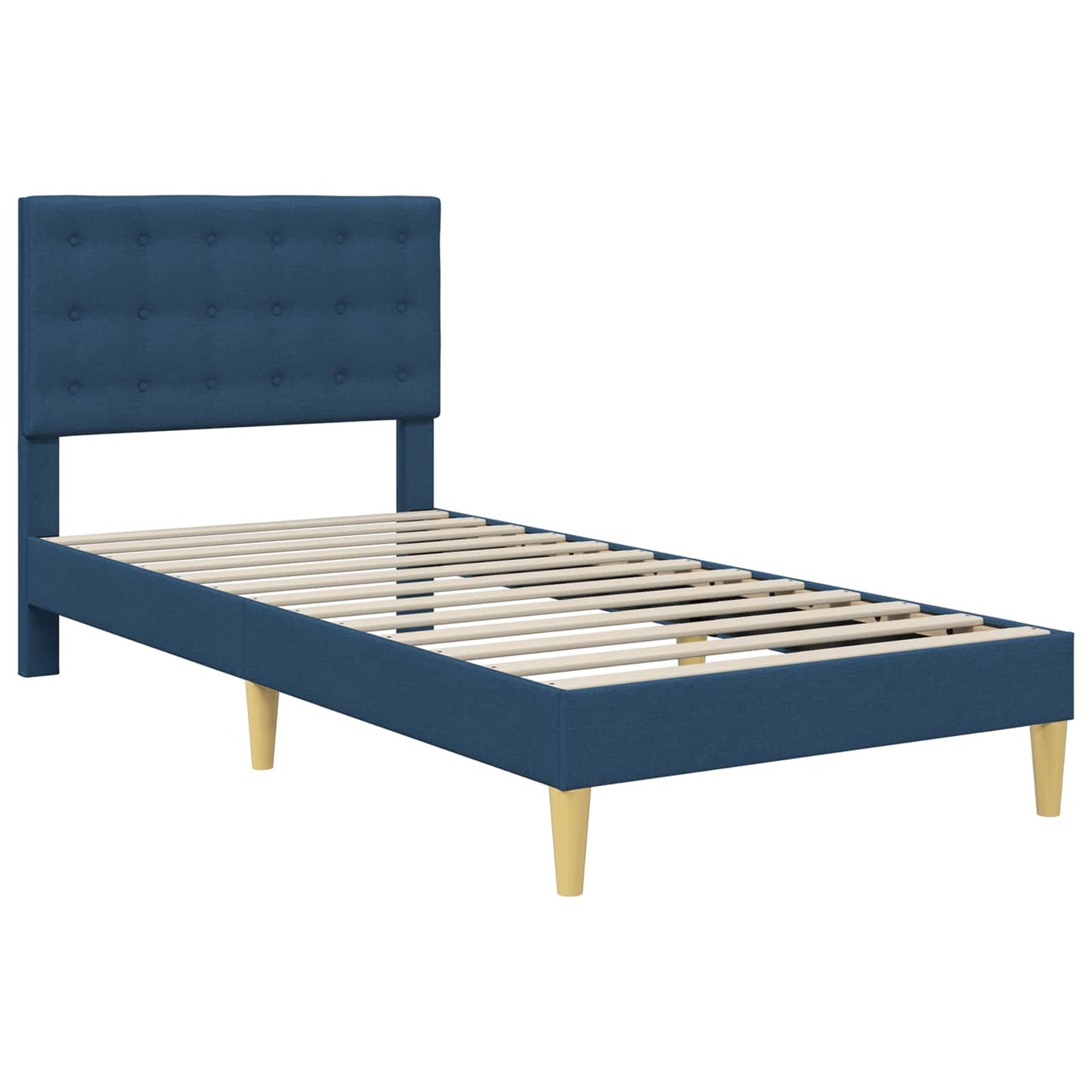 Bedframe met matras met hoofdeinde Blauw 80 x 200 cm Stof
