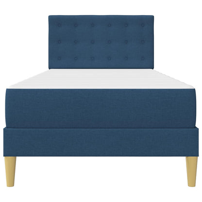 Bedframe met matras met hoofdeinde Blauw 80 x 200 cm Stof