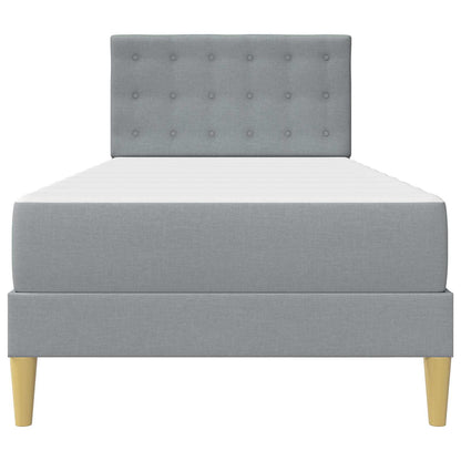 Bedframe met matras met hoofdeinde Lichtgrijs 90 x 190 cm Stof
