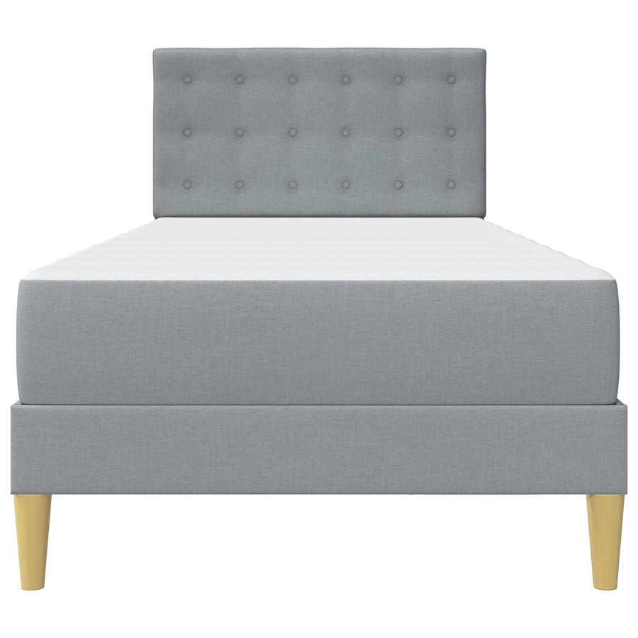 Bedframe met matras met hoofdeinde Lichtgrijs 90 x 190 cm Stof
