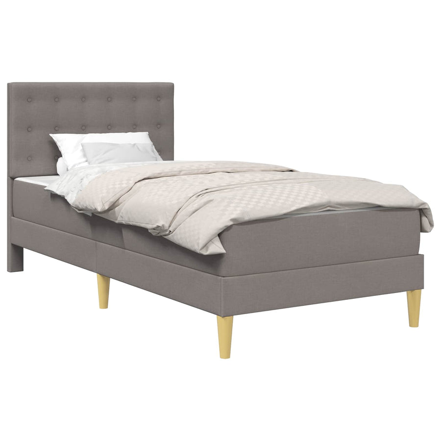 Bedframe met matras met hoofdeinde Taupe 90 x 190 cm Stof
