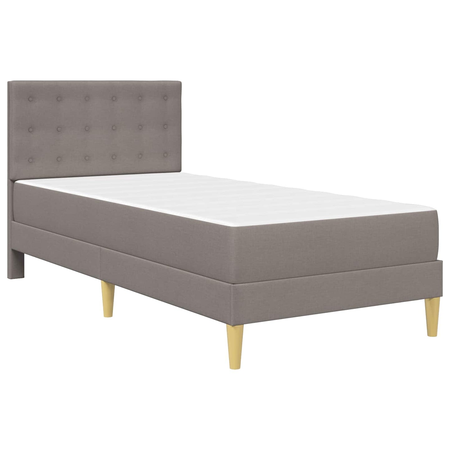 Bedframe met matras met hoofdeinde Taupe 90 x 190 cm Stof