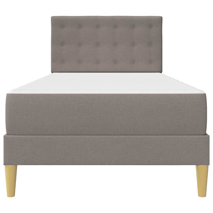 Bedframe met matras met hoofdeinde Taupe 90 x 190 cm Stof