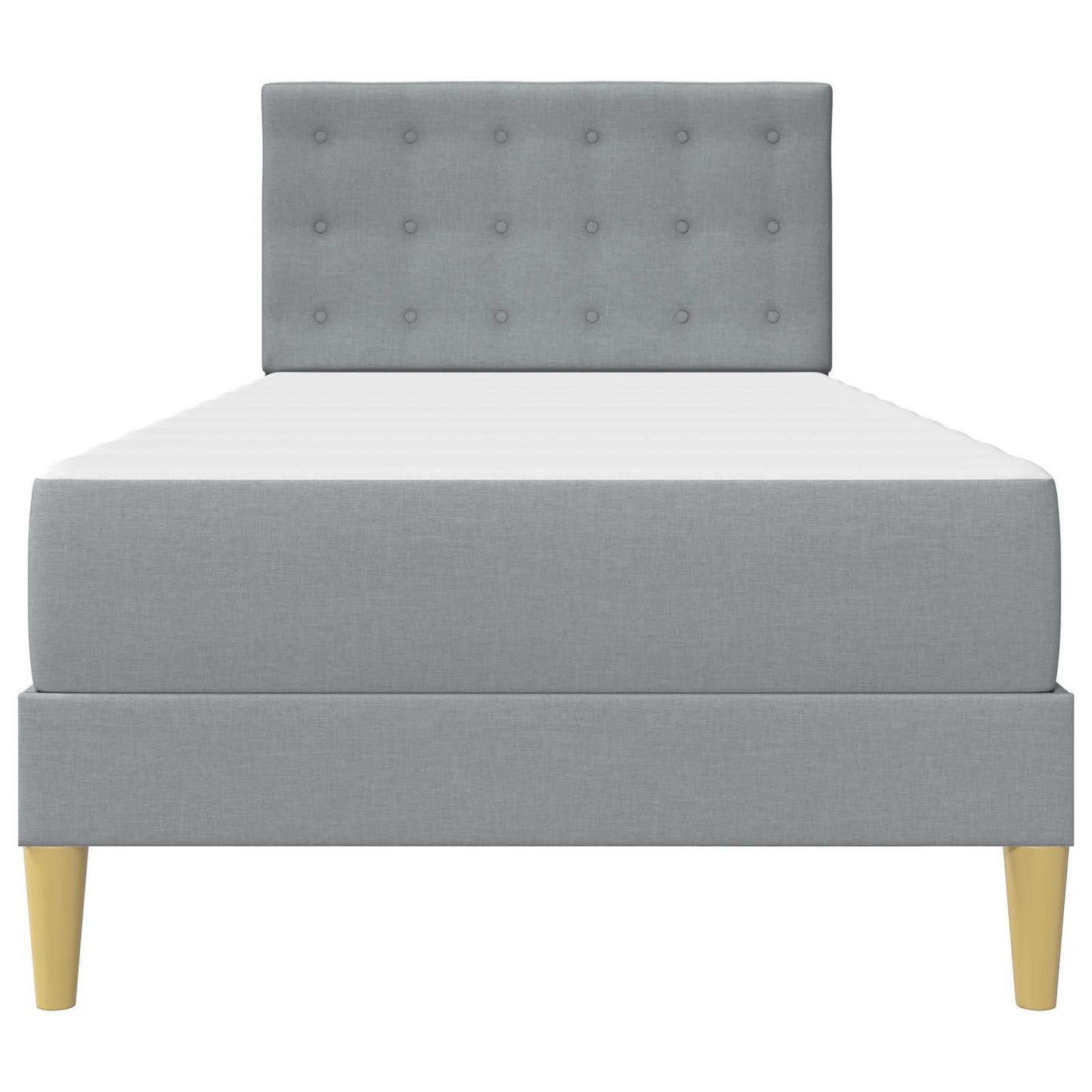 Bedframe met matras met hoofdeinde Lichtgrijs 90 x 200 cm Stof
