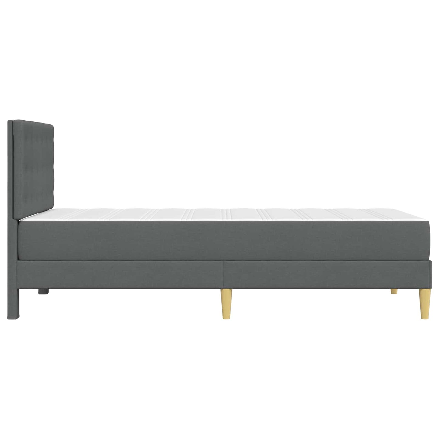 Bedframe met matras met hoofdeinde Donkergrijs 90 x 200 cm Stof